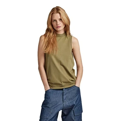 Image of G STAR RAW Women&#039;s Open Back Knitted Top, Green (smoke olive D23258 B771 B212), L