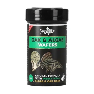 Image of FishScience Oak and Algae Wafers 50g Fish Food for Aquarium Tropical Peckoltia Leopard Pekoltia Tinfoil Barbs