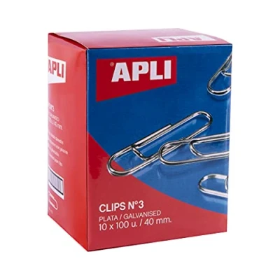 Image of APLI 18992 Pack of galvanised Clips No. 3 40 mm 1000 Units.