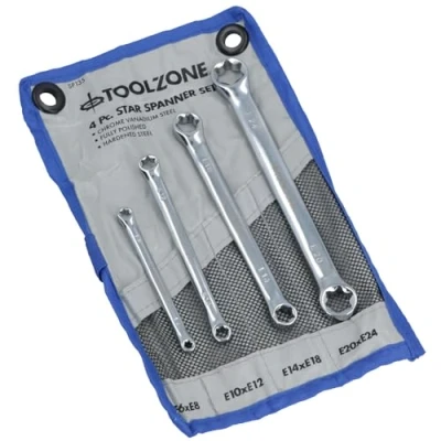 Image of 4pc Star/Female Torx/E Ring Spanner Tool Set E6 E24 Wrench TE541