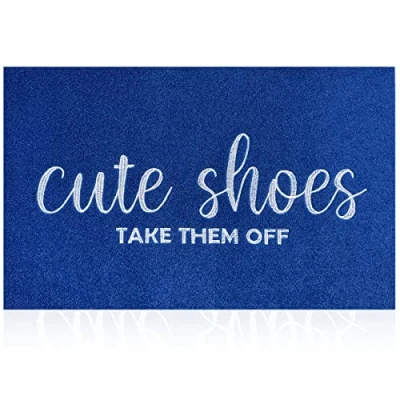 Image of AOAOPQ Funny Doormat Non Welcome Mats for Front Door Outdoor Entry Slip Rubber Mat Indoor Farmhouse Entrance Decor Kitchen Rugs Balcony Patio Blue