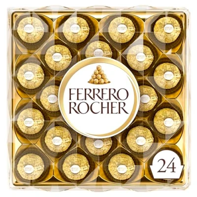 Image of Ferrero Rocher Chocolate Hazelnut and Milk Pralines, 24 Pieces, 300g