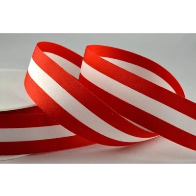 Image of Austrian Flag Stripe Ribbon, Red/White/Red 25mm x 25 Metre roll