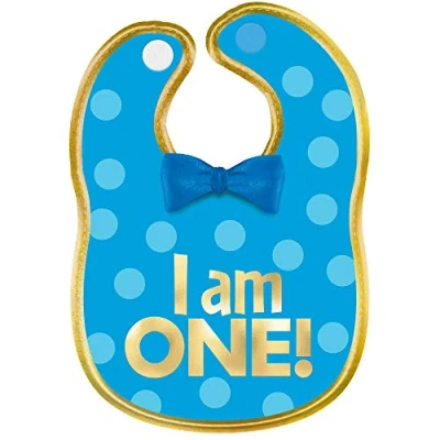 Image of Amscan 430585 Bib Fabric 1St Birtday Blue