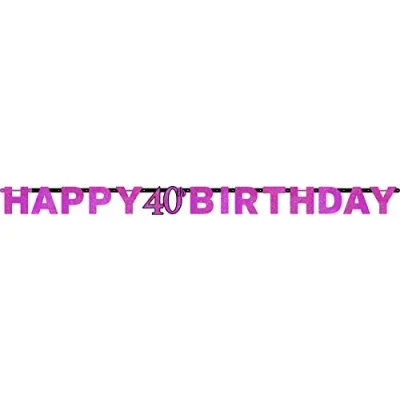 Image of (PKT) Adult Pink Celebration 40th Birthday Letter Banner