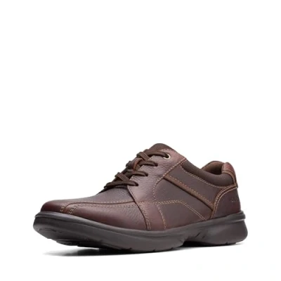Image of Clarks Men&#039;s Bradley Walk Oxford shoe, Brown Tumbled Leather, 9 UK