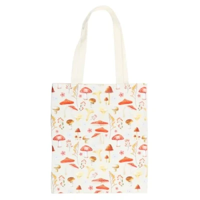 Image of Something Different Wholesale Mushroom Print Tote Bag Cotton with Mushrooms UK Eco Friendly Shopping Trendy Design Shopper Stylish Patterned Carryall