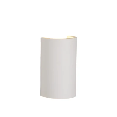 Image of Gipsy Modern Half Pipe Plaster Wall Light 1xG9 White