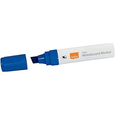 Image of Nobo Glide Drywipe Whiteboard Pens, 10 mm Large Chisel Tip, Pack of 4, 1915389, Coloured
