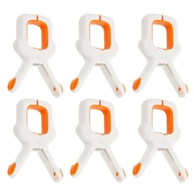 Image of EOWVISN 6 Pieces Of Clothespins, Quilt Clips, Beach Towel Plastic Windproof Multifunctional Home Accessories