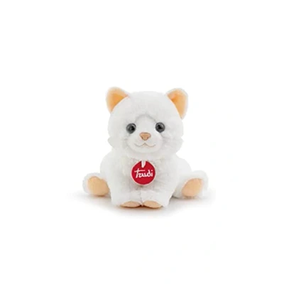 Image of Trudi Puppies Plush Cat Baby Soft Toy with Realistic Details, Fire Retardant Polyester, Washable, Cuddly for Children and Adults, 16x16x16 cm, White