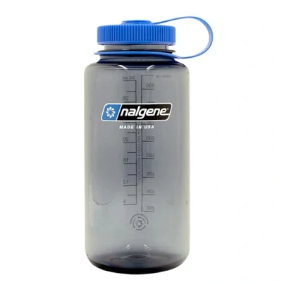 Image of Nalgene Sustain Tritan BPA Free Water Bottle Made with Material Derived from 50% Plastic Waste, 32 OZ, Wide Mouth, Smoke Grey