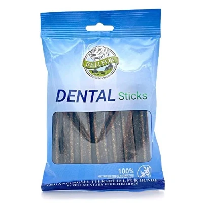 Image of Bellfor Natural Dental Sticks for Dogs. Prevents the Formation of Tartar and Bad Breath in Grain Free Dog Treats with Ascophyllum nodosum All Breeds Puppies 100g