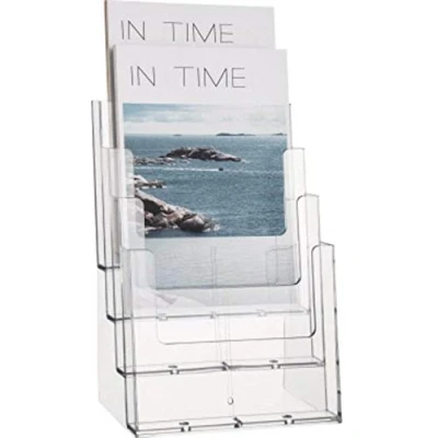 Image of helit H2352202 Tischprospekthalter 4 Pockets for DIN A5 Portrait Transparent