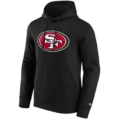 Image of San Francisco 49ers Mid Essentials Crest Graphic Hoodie Men Black/Red, L