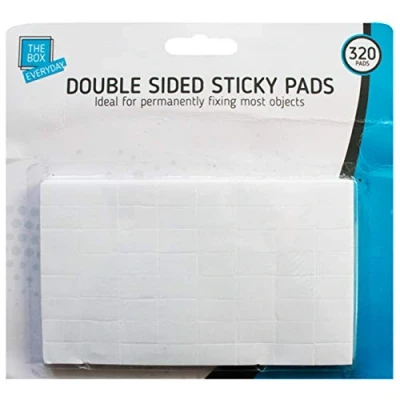 Image of 320 OR 1600 x Double Sided Sticky Pads Mounting Adhesive Work Office Home Art Foam Craft Artist Tabs UK Free P&amp;P (1x Pack (320 Stickers))