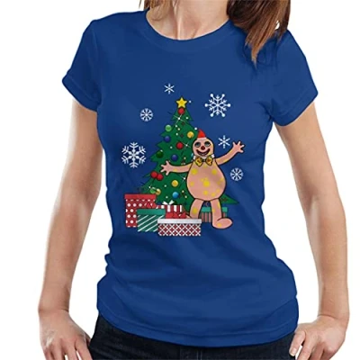 Image of Cloud City 7 Mr Blobby Around The Christmas Tree Women&#039;s T Shirt Royal Blue