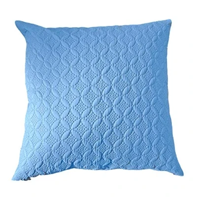 Image of HOMESCAPES Blue 30 x30 Inch Ultrasonic Quilted Cushion Cover Coordinating with Throws and Bedspreads