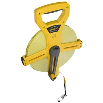 Image of Komelon 66330IM Open Reel Fiberglass Tape Measure, 330 Feet, Hi Viz Yellow