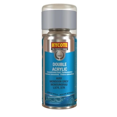 Image of Hycote Double Acrylic Aerosol Car Spray Paint, Monsoon Grey, 150 ml