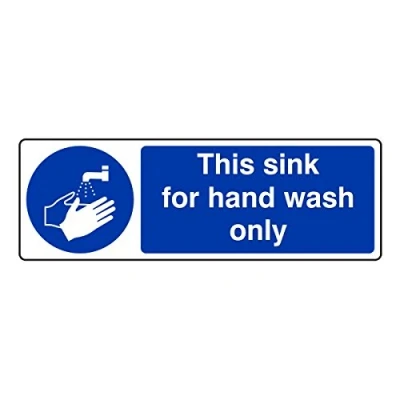 Image of 300mmx100mm This Sink For Hand Wash Only Catering Sign Rigid Plastic