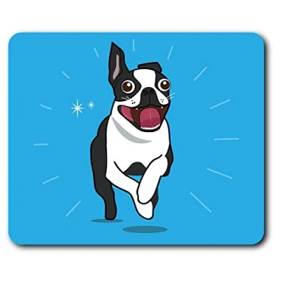Image of Boston Terrier Cartoon Dog Mouse Mat Pad Computer PC Laptop Gaming Office Home Desk Accessory Gadget 3129