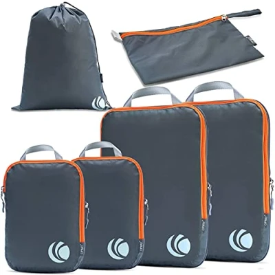 Image of Cipway Compression Packing Cubes Set, Ultralight Expandable Travel Organizers for Carry on Luggage (Grey 6pcs)