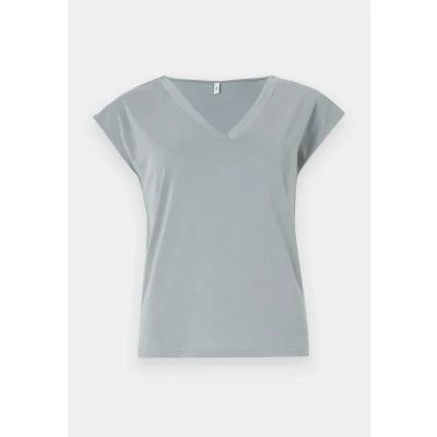 Image of ONLY Onlfree LIFE Vneck NOOS Basic Tshirt, Women&#039;s, Size: Small, Abyss