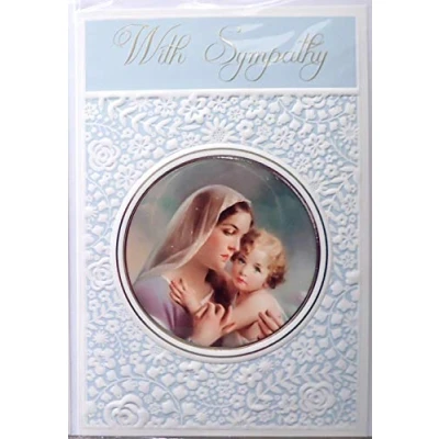 Image of With Sympathy Card Madonna &amp; Child Religious Christian/Catholic 20723