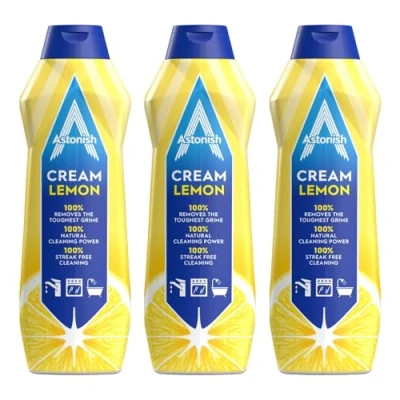 Image of Astonish Multipurpose Cream Cleaner, Lemon Fresh Scent, 3x 500ml