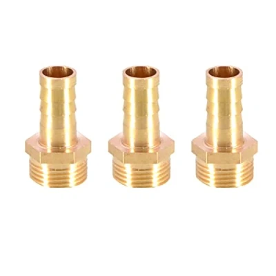 Image of 3PCS Solid Brass Hose Tail Connector Barbed to BSP Male Thread 10mm 3/8 for Air Water Fuel Oil Gas