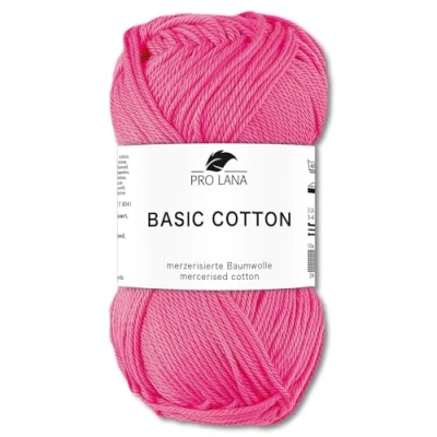 Image of Frida&#039;s Wollhaus Pro Lana 50 g Basic Cotton Knitting Crochet Wool Yarn 64 Colours (36 Pink)
