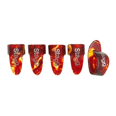 Image of Stagg 14592 4 Fingers and 1 Thumb Pick Medium Set