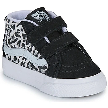 Image of Vans SK8 MID Reissue Unisex Hightop trainers for kids, Size: 4.5, Black/pastel blue shoes