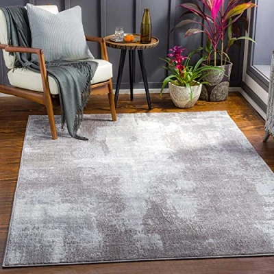 Image of Livabliss Trocadero Abstract Rug Area Rugs Living Room 160x220 cm, Dining Room, Lounge, Kitchen, Bedroom Modern Marble Rug, Soft Luxurious Easy Care Medium Pile Large Beige and Slate Grey