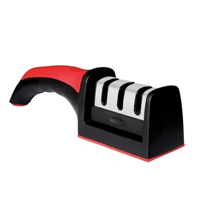 Image of XE Kitchen Knife Sharpener 3 Stage Manual Sharpeners for Sharpening Home and Restaurant Knives Ceramic Stone, Tungsten Carbide Plates Tool