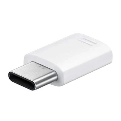 Image of Samsung Original Micro USB Connector/USB Type C to Adaptor, Official Adapter Compatible with Galaxy and Other Devices, White