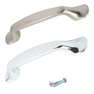 Image of Solmer LTD Henrietta D Bow Pull Handle Range Kitchen Cabinet Cupboard Drawer Door (Polished Chrome)