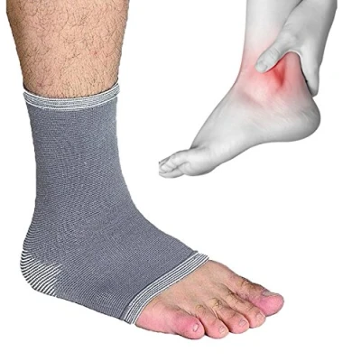 Image of Adjustable Plantar Fasciitis Elastic Ankle Support Sleeve Sore Ankles Pain Stabilisation Wrap for Injured Sub Acute Sprains, Edema &amp; Arthritis By Solace Care (EXTRA LARGE)