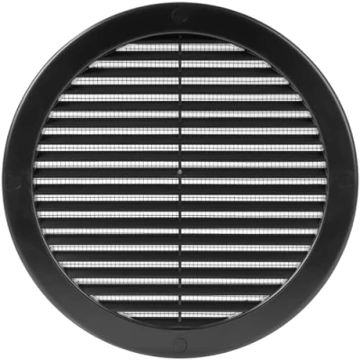 Image of Vent Systems Ø200 mm / 8&#039;&#039; Inch Black Soffit Cover with Flange Round Air Louver Grille Built in Insect Screen HVAC Vents for Bathroom, Home Office, Kitchen