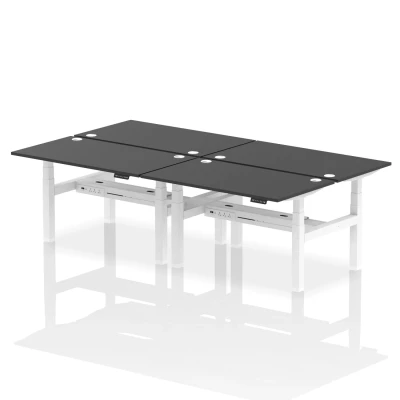 Image of Air B2B 1400x800mm Height Adjustable 4P Bench Desk CP Black/White