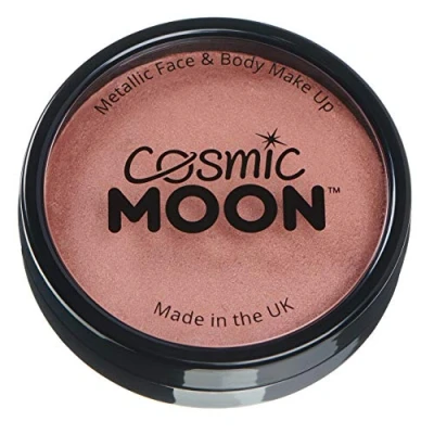 Image of Metallic Pro Face &amp; Body Paint Cake Pots by Cosmic Moon Rose Gold Professional Water Based Makeup for Adults, Kids 36g