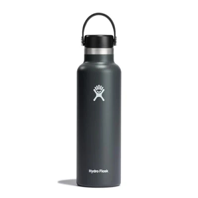 Image of Hydro Flask Water Bottle 621 ml (21 oz) Vacuum Insulated Stainless Steel with Leak Proof Flex Cap and Powder Coat Standard Mouth Stone