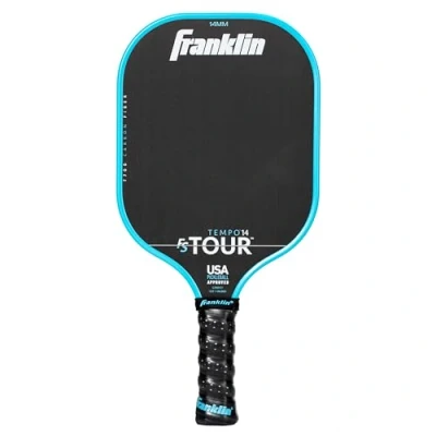 Image of Franklin Sport Pro Pickleball Paddles FS Tour Series Carbon Fiber Official USA (USAPA) Approved Tempo Player Paddle 14mm Polymer Core Blue