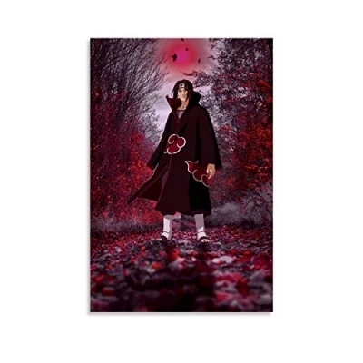 Image of Anime Poster Naruto Uchiha Itachi Canvas Art and Wall Picture Print Modern Family bedroom Decor Posters 12x18inch(30x45cm)