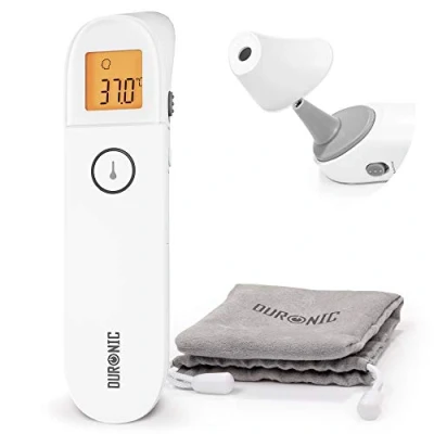 Image of Duronic Ear and Forehead 3 in 1 Thermometer, Non Contact Digital Infrared Medical Thermometer for Baby/Child/Adult &amp; Objects, Easy Operation, Instant Accurate Results, Grey Pouch Included