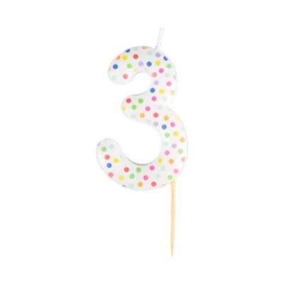 Image of amscan 9911558 Patterned Numerical Candle 3