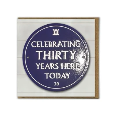 Image of Brainbox Candy Funny 30th Birthday Card &#039;Celebrating 30 Years&#039; Quality Embossed Cheeky Age For Him Her Son Daughter Friends