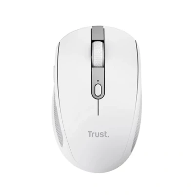 Image of Trust Ozaa Silent Wireless Mouse Bluetooth + 2.4GHz, Compact Multidevice Mouse, 60% Recycled Plastics, Rechargeable for Laptop PC Computer Windows Android Mac White