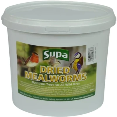Image of Supa Dried Mealworms For Wild Birds, 3 Litre Bucket, High Energy Protein Rich Treat Garden Attract More Birds To Your Garden, Quality Bird Food.